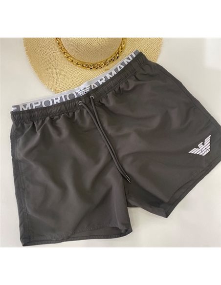 Шорты пляжные мужские EMPORIO ARMANI, Темно-серый (Dark land), 48