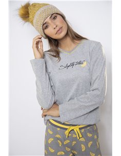 Пижама женская (кофта с длинным рукавом+штаны) ADMAS ADMAS, Серый 2