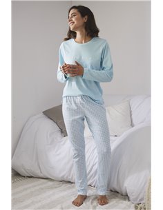 Пижама женская (кофта с длинным рукавом+штаны) Stay at home ADMAS, Синий