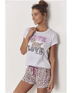 Пижама женская (футболка+шорты) LOVE COLLECTION ADMAS, Бежевый 2
