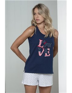 Пижама женская (майка+шорты) LOVE COLLECTION ADMAS, Синий