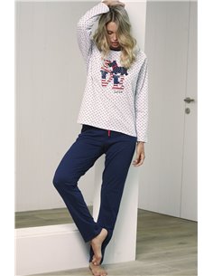 Пижама женская (кофта с длинным рукавом+штаны) LOVE COLLECTION ADMAS, Серый меланж