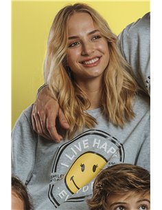 Пижама женская (кофта с длинным рукавом+штаны) SMILEY ADMAS, Серый меланж