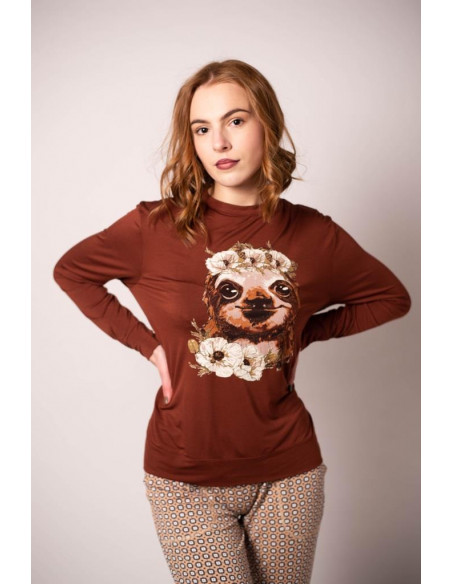 Кофта с длинным рукавом женская JOCKEY USA ORIGINALS, Cherry mahogany