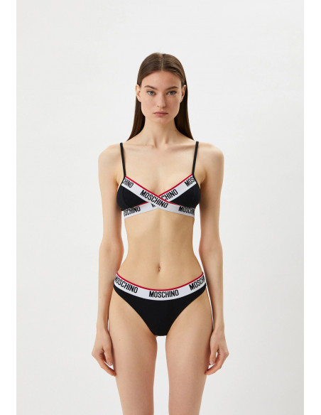 Набор (трусы-стринги женские-2шт) MOSCHINO, Черный