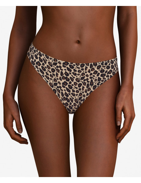 Трусы-стринги бесшовные женские Soft Stretch CHANTELLE, Леопард