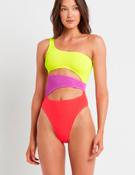 Купальник женский слитный BOUND, Neon yellow/multi