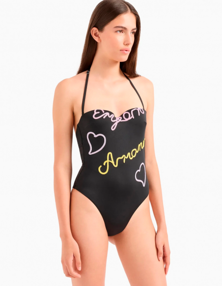 Купальник слитный женский EMPORIO ARMANI, Чёрный